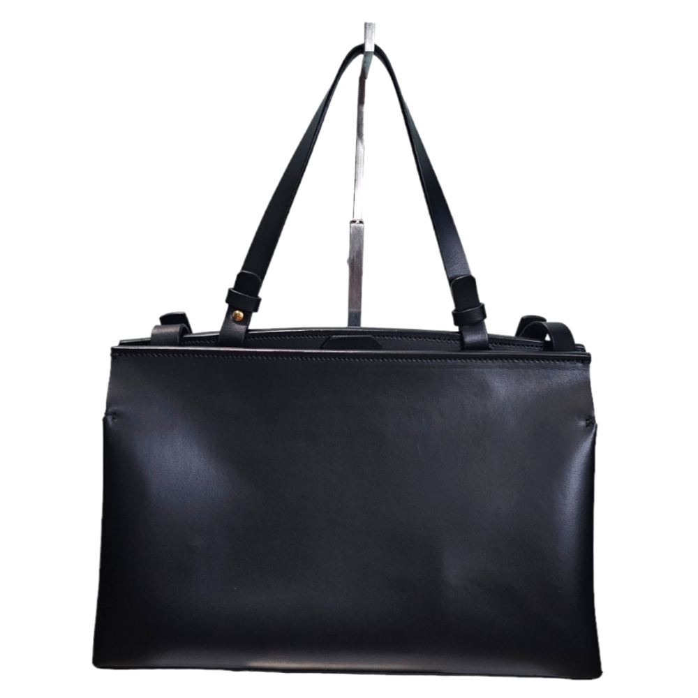 NICO GIANI Voltea Black Leather Large Satchel Bag Top Handle Crossbody